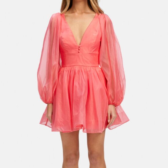 Bardot Dresses & Skirts - NWT Bardot Eva Organza Mini Long Sleeve Dress Size Small